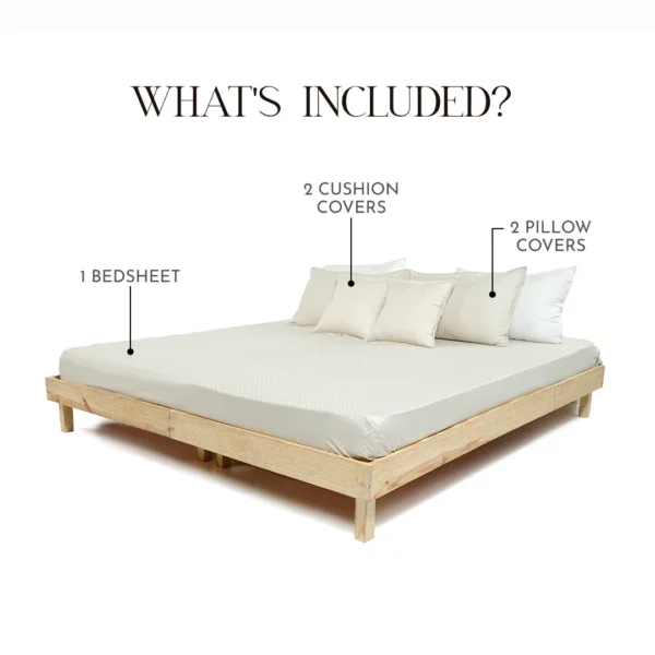 Cotton Jacquard Bedsheets - Azure - Image 2
